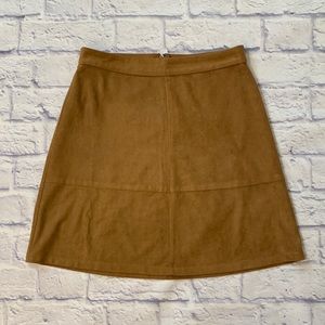 Sans Souci Brown Suede Mini Skirt - Size Small